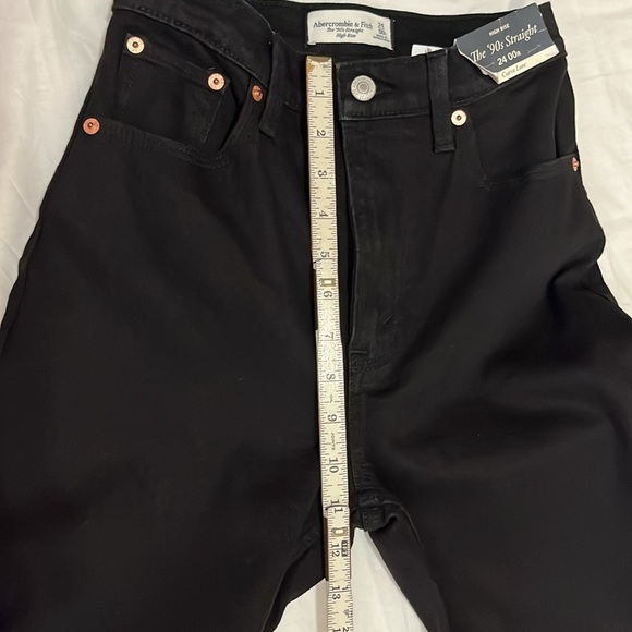 Abercrombie & Fitch The 90's Straight Curve Love Jeans Women's 24 Black - Picture 14 of 15